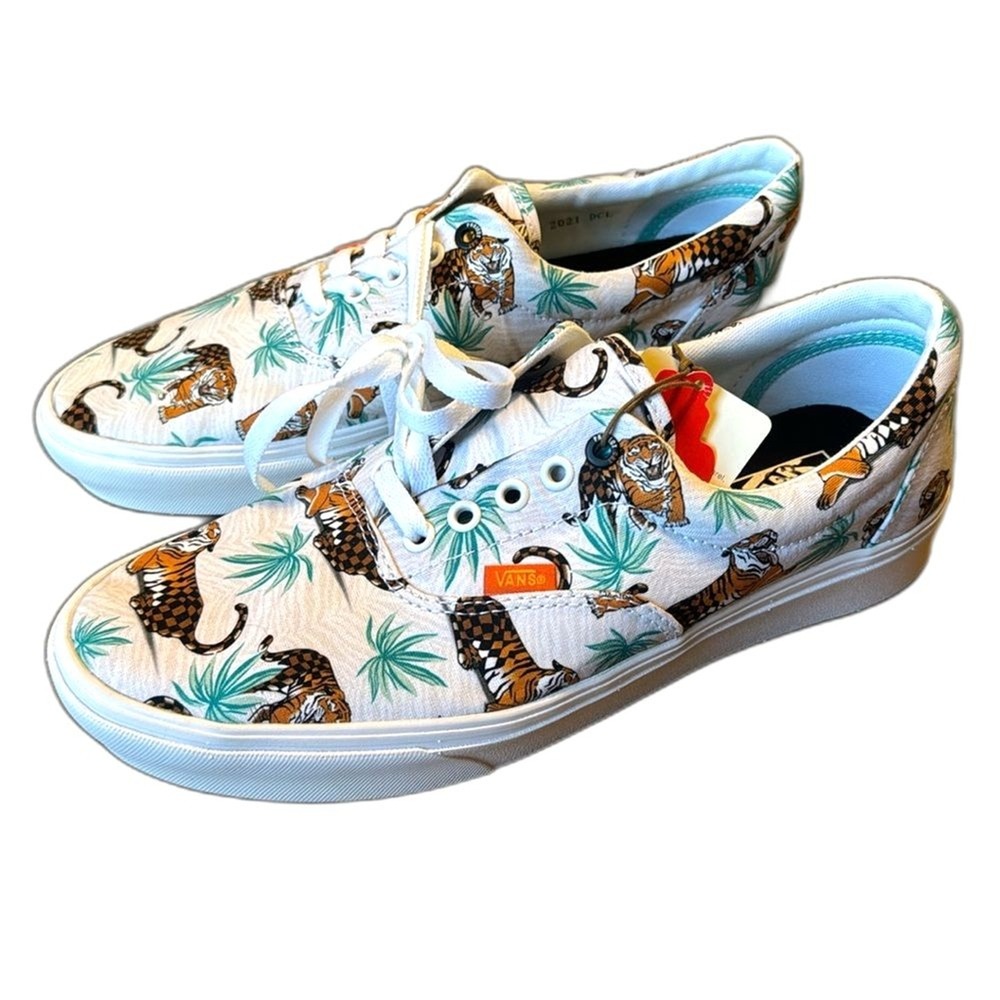 Vans Mens Discovery Channel‎ x ComfyCush Era Project Cat Tiger Shoes Size 10